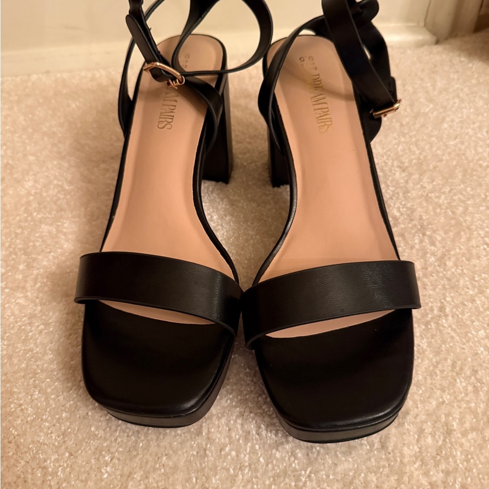 Dream Pairs Black Heeled Sandals